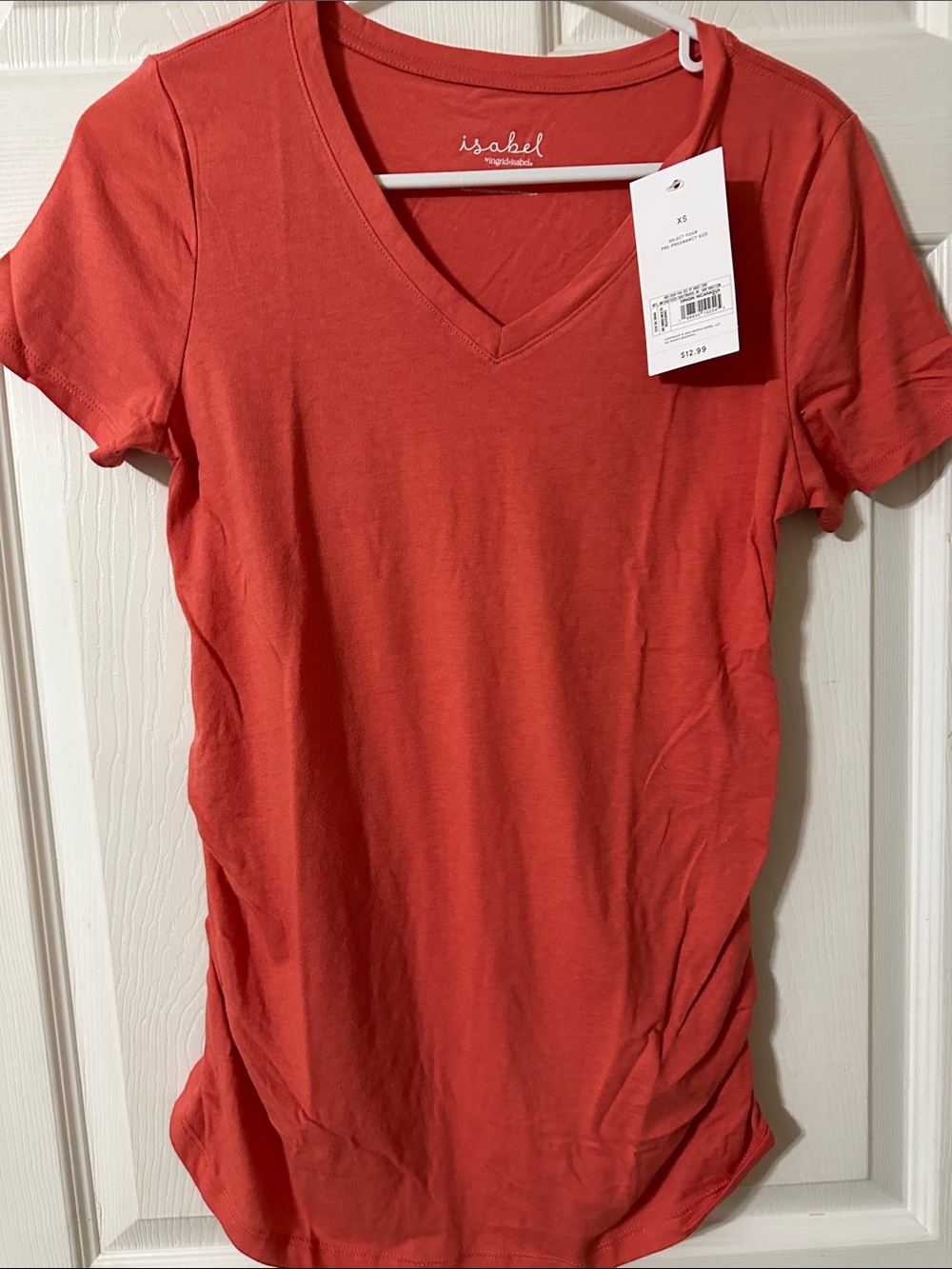 Isabel Maternity by Ingrid & Isabel Coral V-Neck Short Sleeve Tee